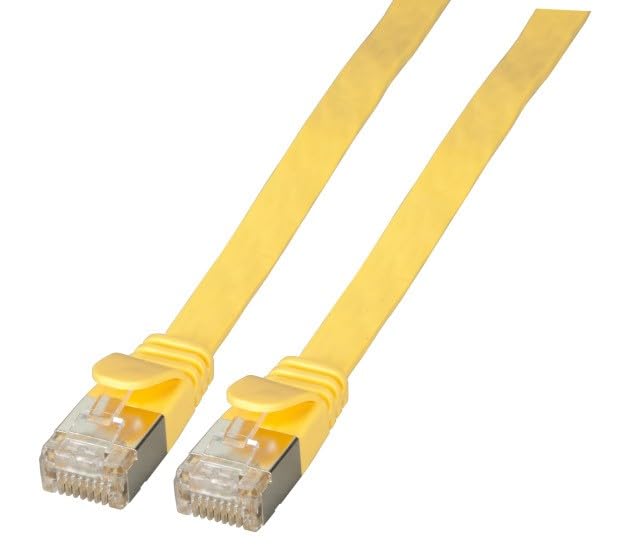 EFB-Elektronik Flat Patch Cable RJ45 U/FTP Cat.6A, PVC, Yellow, 500 MZh, 10 Gbit, 5 m long