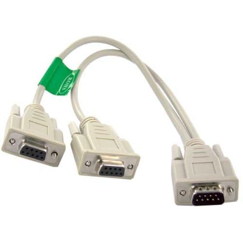 Sf Cable: Db9 Male To 2 Female Serial Rs232 Splitter Cable 12 Inches