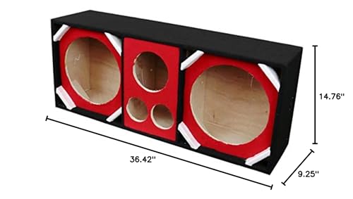Deejay Led Two 12In Woofers Plus Two Tweeters And O, Black, (D12T2H1Red)