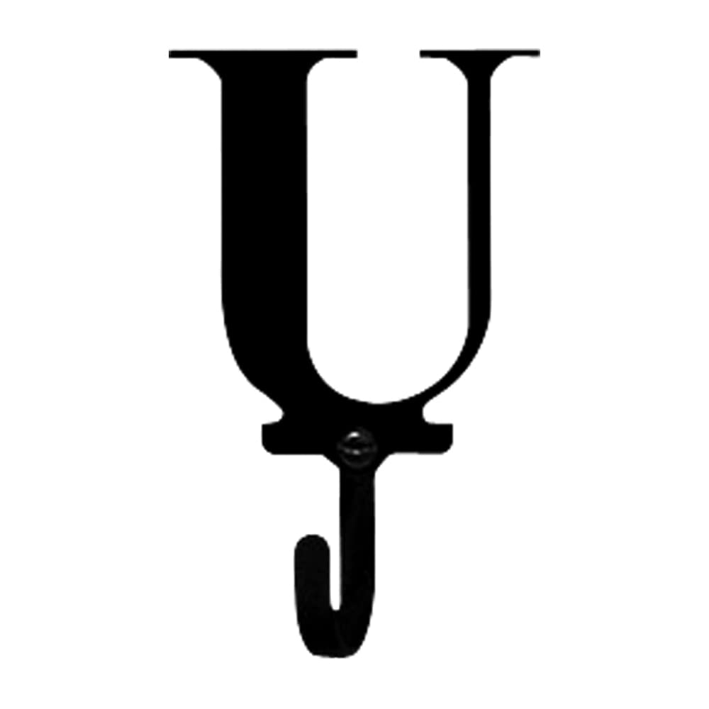 Village Wrought Iron Letter U Wall Hook Small