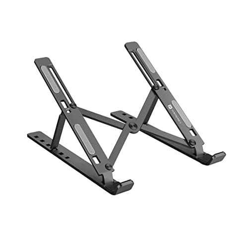 Portronics My Buddy K Portable Laptop Stand With Adjustable Height, Foldable, Overheating Protection For Laptops & Macbooks (Gre