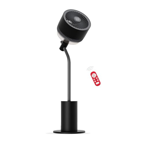 Nuuk Halo 3D Air Circulation Tower Fan With Mood Lamp | Super Silent Remote Controlled Standing Bldc Fan | 12 Wind Speeds & 4 Fa