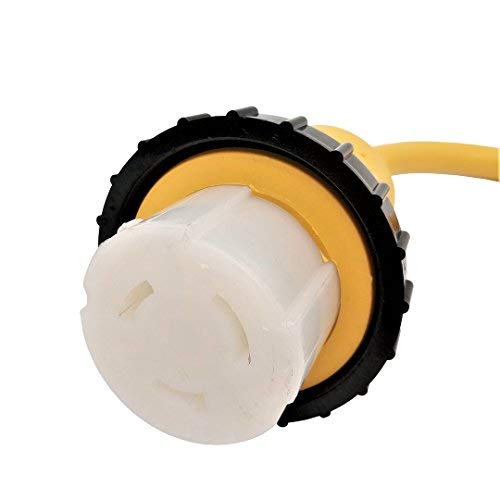 Parkworld 885927 Shore Power Adapter Cord Rv 30A 125V L5 30P Male To Marine Twist Lock Ss1 50R 50A 125V Female (Yellow)