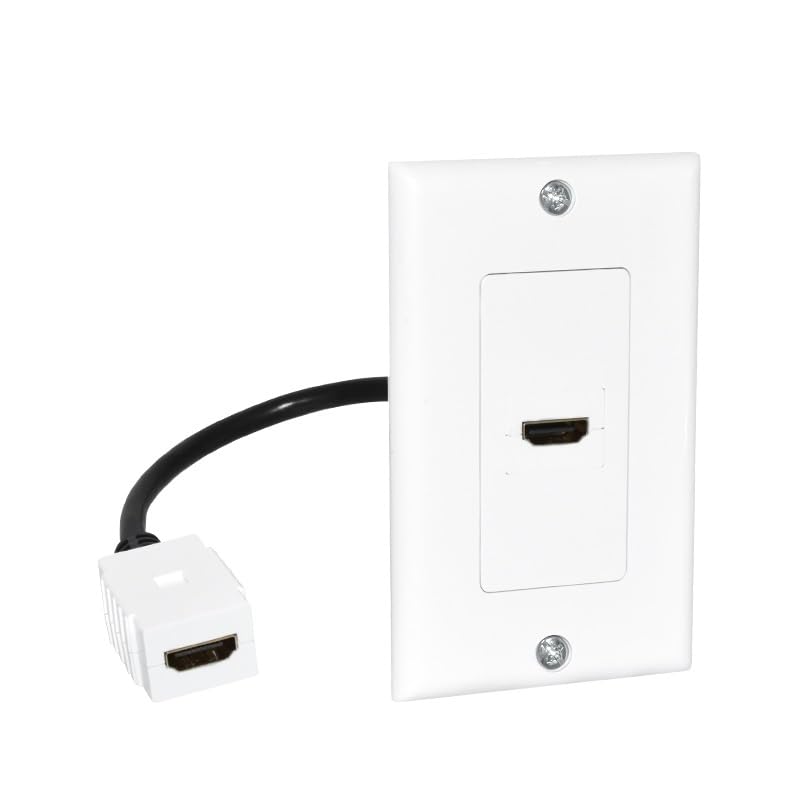 Newhouse Hardware Hdmi Wall Plate White, 1 Pack
