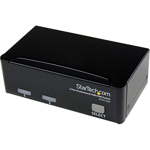 Startech.Com 2 Port Vga Usb Kvm Switch   Vga Kvm Switch   1920X1440   Usb 2.0   Kvm Video Switch (Sv231Usb),Black