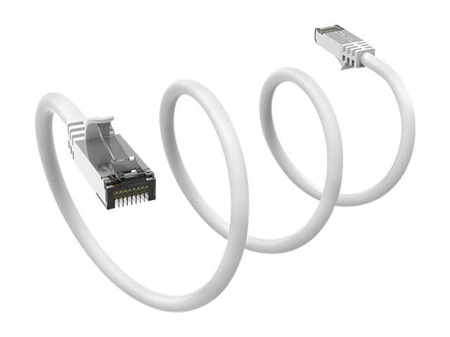 Nippon Labs 60Cat8 7 26Wt Cat8 Ethernet Cable 7 Feet Slim Series   White | 2Ghz, 40G, S/Ftp   Shielded 40Gbps 2000Mhz Sftp Patch