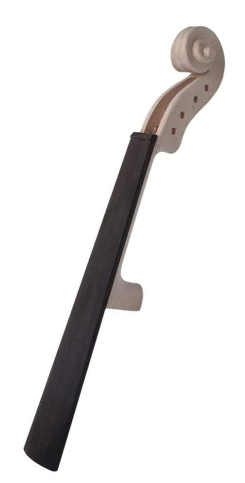 Jiayouy 4/4 Size Violin Neck Head Unfinished Ebony Fingerboard For Violin Parts Replacement
