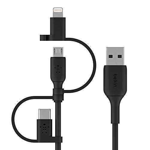 Belkin Universal Cable (3 In 1 Usb C, Lightning, Micro Usb Charging Cable) Charge Smartphones, Tablets, Power Banks And More (3.