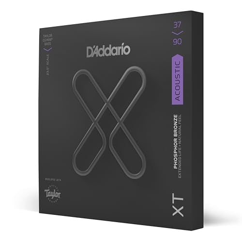 D'Addario Coated Acoustic Bass Guitar Strings   Xtb3790Gs   Xt Bass Phosphor Bronze, Custom Light, Gs Mini