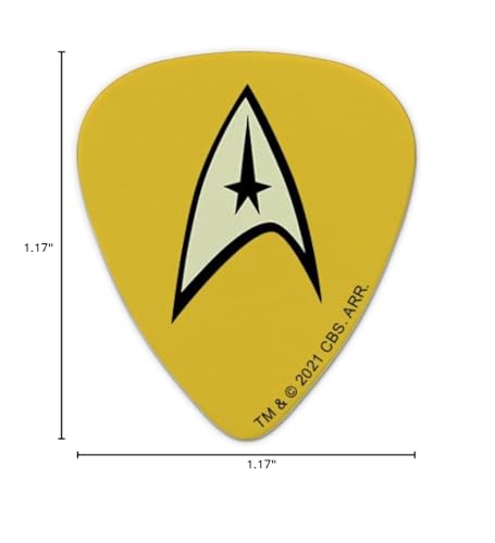Star Trek Command Shield Novelty Guitar Picks Medium Gauge   Set Of 6