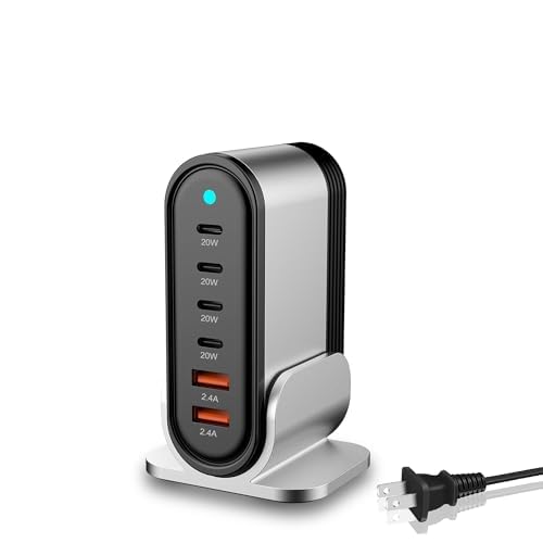 Usb C Charger Quick Charge Station, 4 Usb-C And 2 Usb-A Charging Station Hub Module Cube, Charging Hub Organizer For Iphone, Ipa