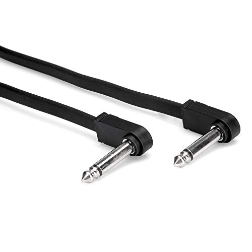 Hosa 6 Pack -Flat Guitar Patch Cable, Molded Low-Profile Right-Angle To Same, 6 In, 6 Pc