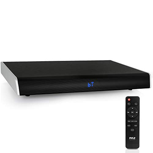 Pyle Surround Sound Tv Sound Bar   Bluetooth Compatible Wireless Soundbar For Tv W/ Built In Subwoofer Speaker   Television Soun