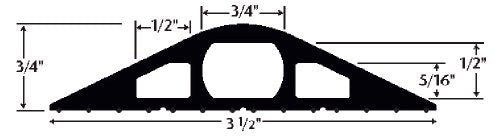 Checkers Industrial Safety Products Powerback Rfd3-10 Durable Rubber Center Channel Duct Protector, Black, 10 Length