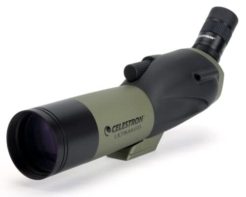 Celestron   Ultima 65 Angled Spotting Scope   18 55X Zoom Eyepiece   Multi Coated Optics For Bird Watching, Wildlife, Scenery An