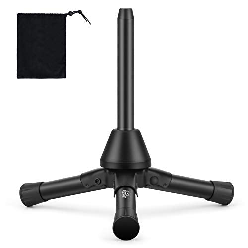 Eastar Flute Clarinet Stand, Portable Tripod Double Purpose Stand Holder For Flute Woodwind Instrument With Flannel Bag, Est  00