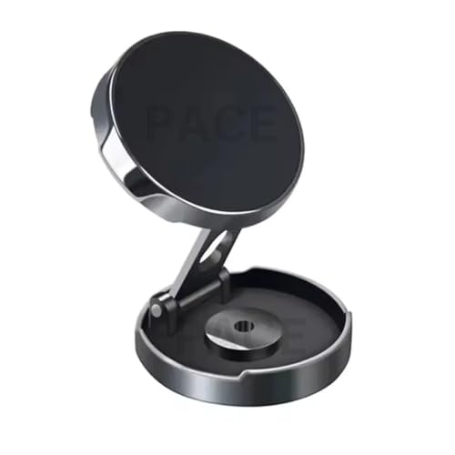 Foldable CellPhone Bracket 360 Rotation Magnetic Phone Holder Mount For Car, Flat Surfaces. 6 Strong Rb Magnets For Stability D