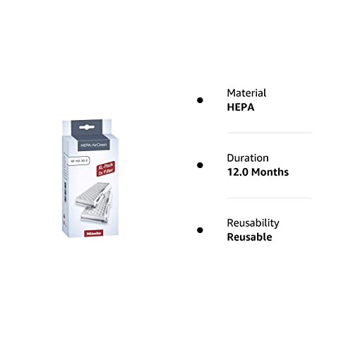 Miele Hepa Airclean Sfha30 2 Vacuum Filter, 12 Month Lifespan, With Timestrip Filter Change Indicator   Xl Pack For 2 Years Of C
