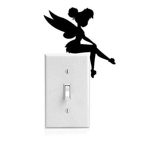 Yoonek Graphics Yoonek Grapics Fairy Decal Sticker For Light Switch, Car Window, Laptop And More # 933 (4' X 4', Black)