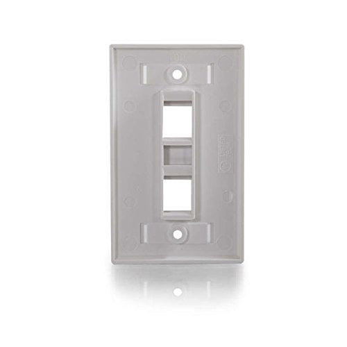 C2G/Cables To Go 03411 Two Port Keystone Single Gang Wall Plate, White