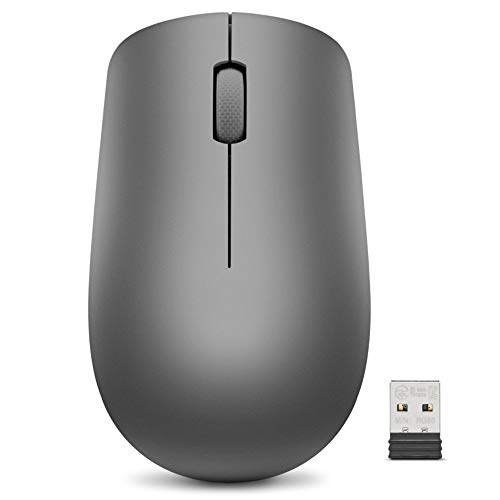 Lenovo 530 Wireless Mouse With Battery, 1200 Dpi Optical Mouse, Usb Receiver, 3 Button, Portable, Ambidextrous, Gy50Z49089, Grap