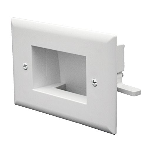 Data Comm Electronics 45 0008 Wh Easy Mount Recessed Low Voltage Cable Plate   White