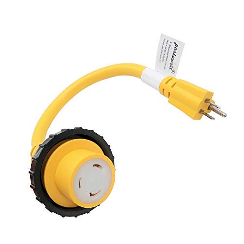 Parkworld 691968A Shore Power Adapter Cord Household 15A Male 5 15P To L5 30R Rv/Camper/Marine 30A Female With Locking Ring (1.5