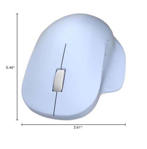 Microsoft Bluetooth Ergonomic Mouse   Pastel Blue   With Thumb Rest, Precise Tracking, And Customizable Buttons