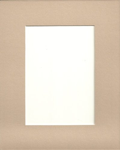 Pack Of 5 16X20 Tan Picture Mats With White Core Bevel Cut For 11X14 Pictures
