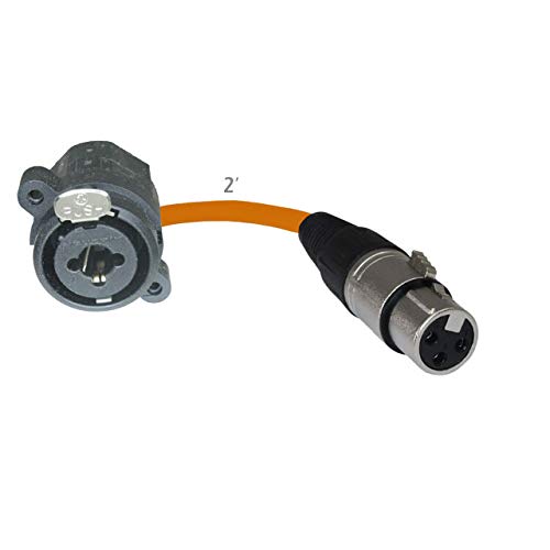 Mcsproaudio 2Ft Pigtail: 1/4 Trs/Xlr Female Panel Mount To Xlr Female Plug (Orange)