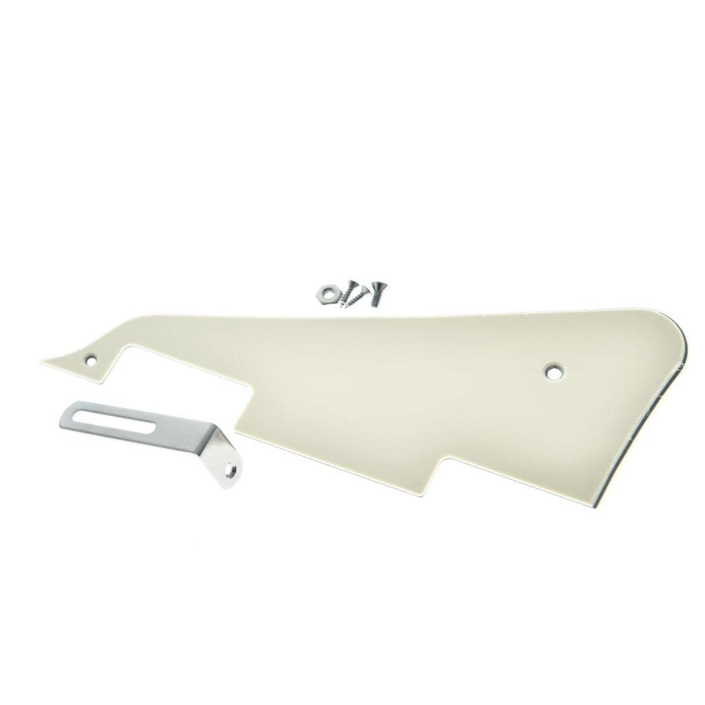 Kaish Aged White 3 Ply Lp Guitar Pickguard With Chrome Stainless Steel Bracket And Steel Mounting Screws For Usa Les Paul