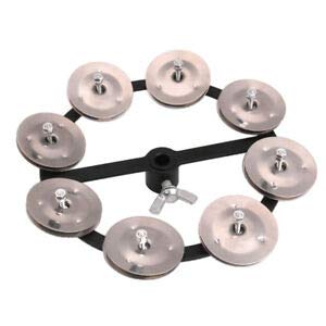 Hihat Tambourine with Single Row Steel Jingles Percussion Instrument