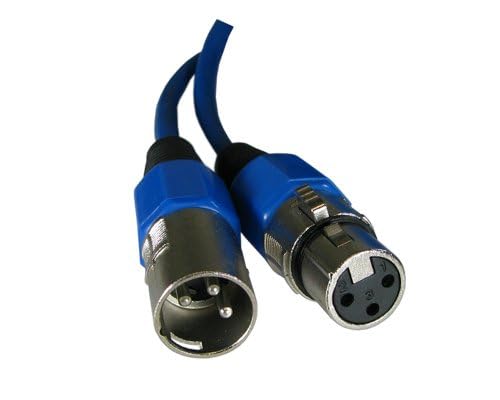 Yovus Xlr Male To Female 3Pin Mic Microphone Lo Z Extension Cable Cord (50Ft, Blue)