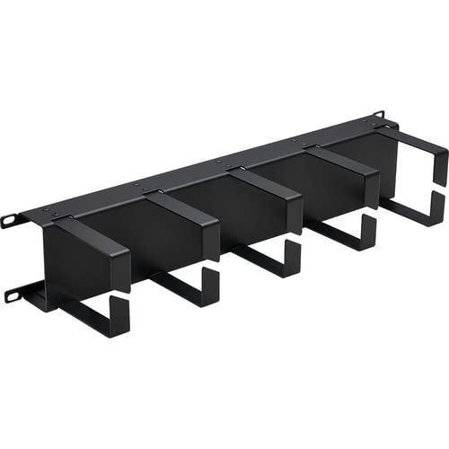 Eaton Tripp Lite Series Horizontal Cable Manager - Metal Rings, Black, 2U