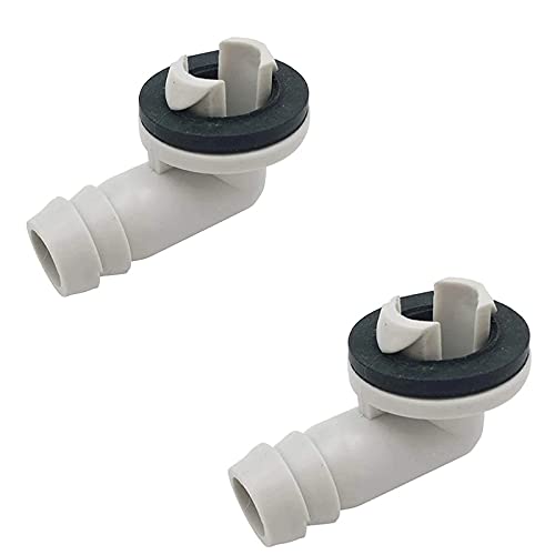 Chironal 2Pcs 3/5 Inch Ac Drain Hose Connector Elbow Fitting With Rubber Ring For Window Air Conditioner Units