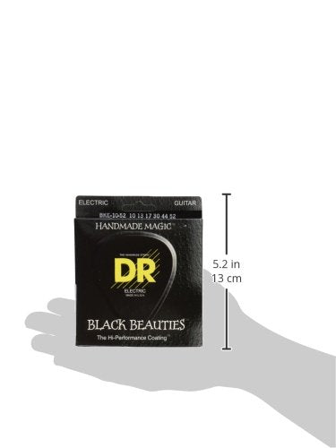 Dr Strings Electric Guitar Strings, Black Beauties Black Coated, 10 52 (Bke 10/52)