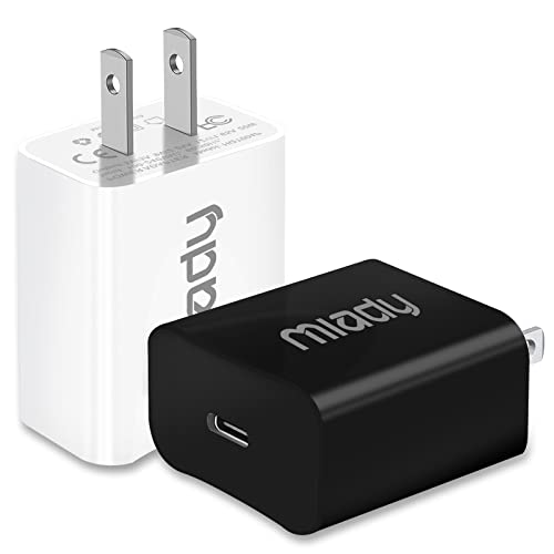 2 Pack 20W Usb C Wall Charger, Miady Fast Charger Block Adapter Compatible For Iphone 14/14 Pro/14 Pro Max/13/13Pro/12/12 Pro, I