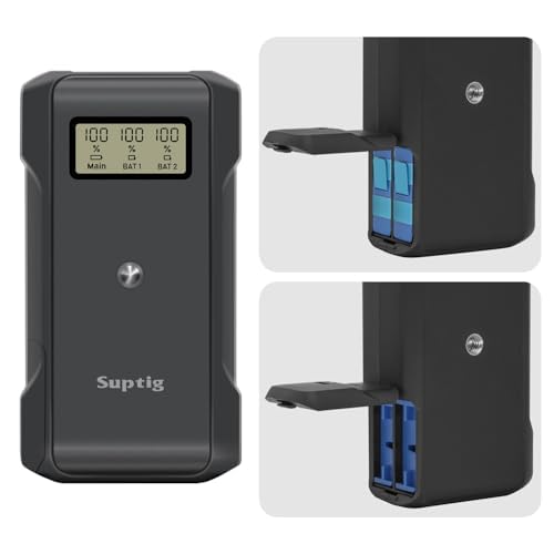Suptig Power Bank with Battery Charger, 10,000mAh Battery Pack Charger Box Compatible for Gopro Hero 12, Hero 11, Hero 10, Hero