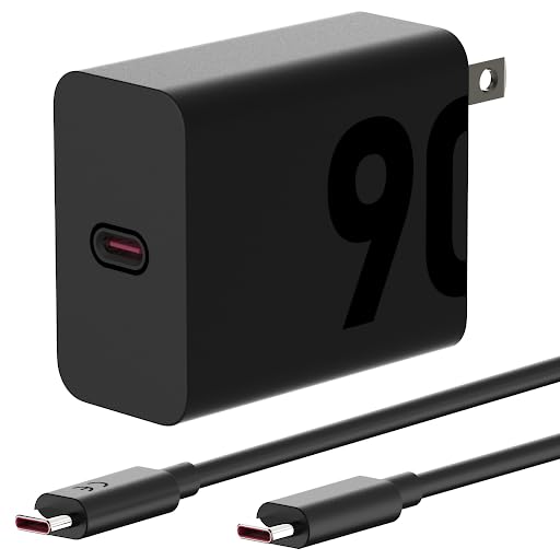 Motorola TurboPower 90W GaN Charger with 6.5A e-Marked USB-C to USB-C Cable for Moto Edge 30 Ultra, High Powered Type C Laptops