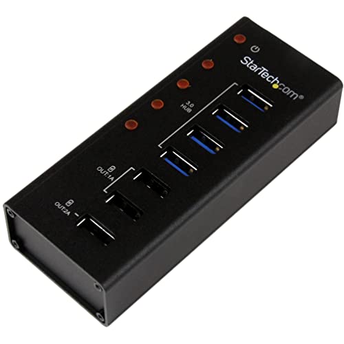 Startech.Com 7 Port Usb 3.0 Charging Hub   4 X Usb A, 3 X Usb A Dedicated Charging Ports   Powered Mountable Usb Charging Statio