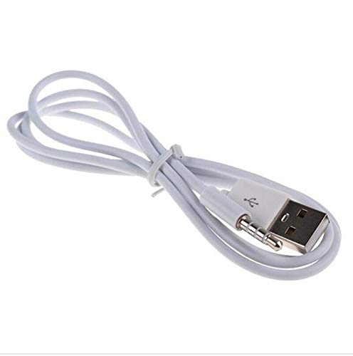 3.5Mm Male Jack To Usb Charging Data Cable Compatible For Syryn Waterproof Mp3 Player, Headphones, White