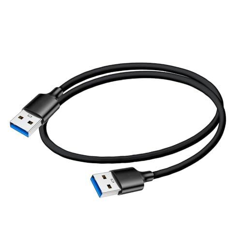 Storite 50Cm Usb 3.0 Male To Male Cable For Hard Drive Enclosures, Laptop Cooling Pad, Dvd Players,Black 1 Pack