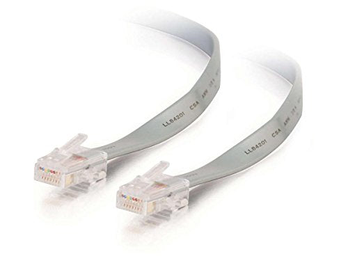 C2G 02980 Rj45 8P8C Crossed/Rollover Modular Cable, Silver (25 Feet, 7.62 Meters)