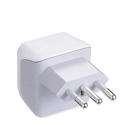 Ceptics Italian, Chile, Uruguay Travel Adapter Plug   Type L   Italy   2 In 1   Light Weight   Perfect For Cell Phones, Chargers
