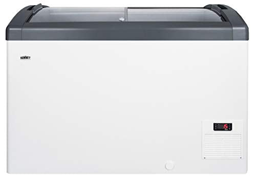 Summit Focus106 Top Display Commercial Freezer With 9.5 Cu. Ft. Capacity Digital Thermostat Sliding Glass Lid Manual Defrost Cas