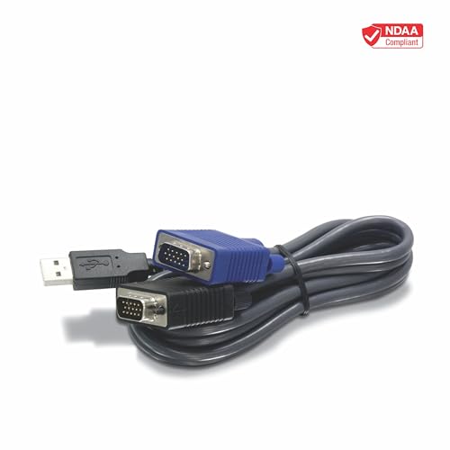 Trendnet Usb Vga Kvm Cable,15 Feet, Tk Cu15, Connect With Trendnet Kvm Switches, Usb Keyboard/Mouse Cable And Monitor Cable,Blac
