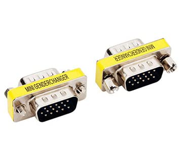 Luo Qiufa 2 pcs VGA SVGA HD15 male-to-male mini gender converter coupler cable adapter
