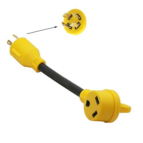 30 Amp Generator To Rv Power Adapter,4 Prong 125/250V Male Locking Plug To Run 30A Rv Camper Trailer   Nema L14 30P To Tt 30R Rv