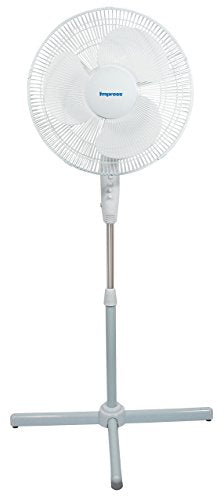 Impress Oscillating Stand Fan, 16 Inch, Black