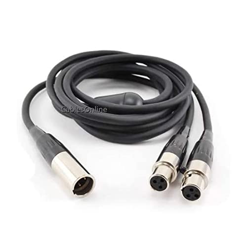 Cablesonline 6Ft Mini Xlr Male Plug To 2 Mini Xlr Female Lapel Mic Y Splitter Audio Cable, (Xm Y106)